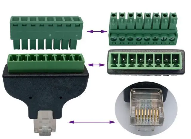 Alt view image 3 of 7 - BUCIER RJ45 Screw Terminal RJ45 8P 8C Male to 8Pin Female Bolt Screw Type terminals Ethernet Net Network Plug for AV CCTV UTP DVR Cat5 Cat6 Cat7 Coupler(2 Pack/Male)