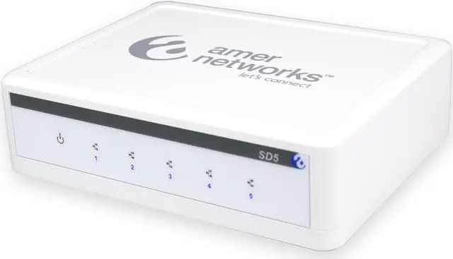 Alt view image 6 of 9 - Amer Networks SD5 10/100Mbps 5-Port Unmanaged Desktop Switch