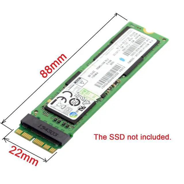 Alt view image 4 of 7 - WRIARICH 12+16pin 2014 2015 to M.2 NGFF M-Key AHCI SSD Convert Card Compatible for A1493 A1502 A1465 A1466