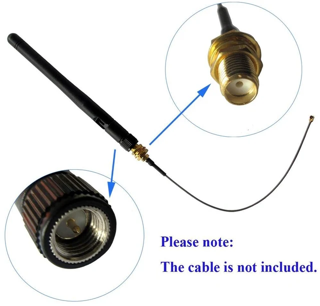 Alt view image 2 of 3 - 3dBi 2.4GHz Wireless Rubber Aerial Omni-Directional WiFi Antenna SMA Male Connector for Wireless Network Router Pack of 2