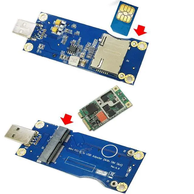 Alt view image 4 of 5 - BUCIER Mini PCI-E to USB Adapter with SIM Card Slot for WWAN/LTE Module (Industrial-Grade)
