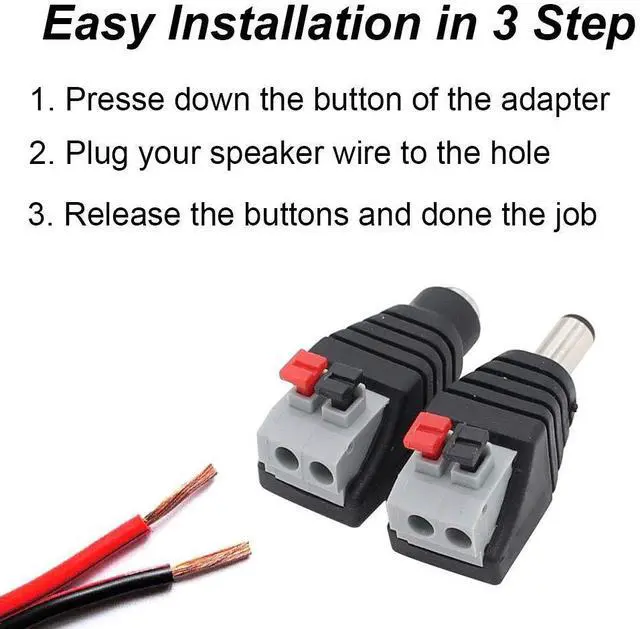 Alt view image 3 of 5 - DC Power Connector Plug 10 Pairs Male and Female DC Connector 5.5mm x 2.1mm Power Jack Plug Adapter Socket for CCTV Camera and Led Strip