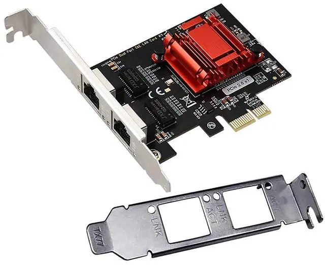Main image of Dual-Port PCIe Gigabit Network Card 1000M PCI Express Ethernet Adapter with Intel 82575/82576 Two Ports LAN NIC Card for Support PXE for Windows/Windows Server/Linux/Freebsd/DOS with Low Profile