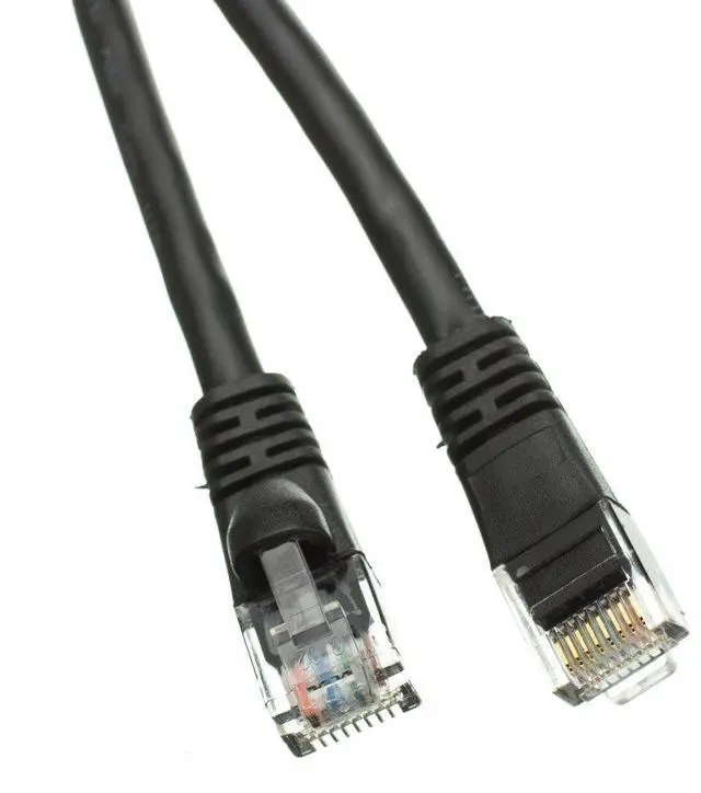 Alt view image 8 of 8 - CableWholesale 10X6-02275 Cat5e Black Ethernet Patch Cable Snagless Molded Boot 75 foot