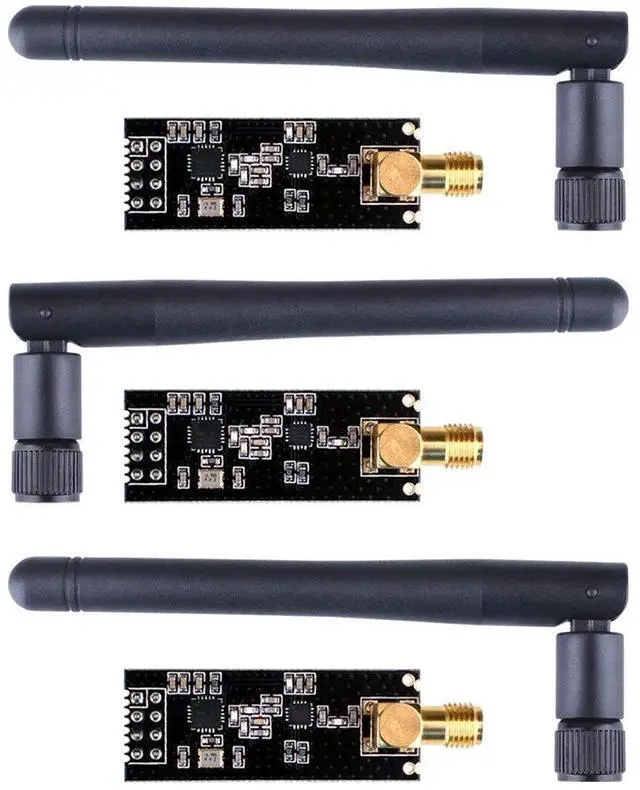 Alt view image 2 of 7 - 3pcs Wireless Transceiver Module, RF Transceiver Module, 2.4G 1100m NRF24L01+PA+LNA SMA Antenna for Raspberry Pi Arduino KY67
