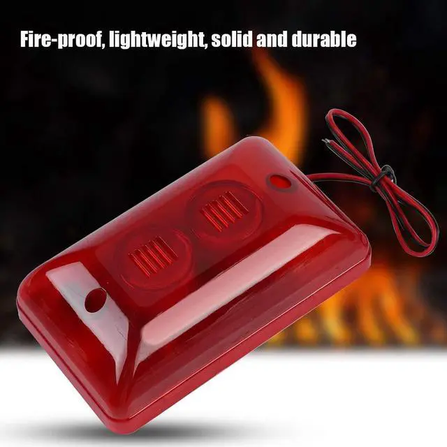 Alt view image 3 of 6 - DC 12V 15W 120dB Wired Strobe Siren,Sound and Light Alarm System,Sound Alarm Siren Strobe Flashing Red Light for Home Security