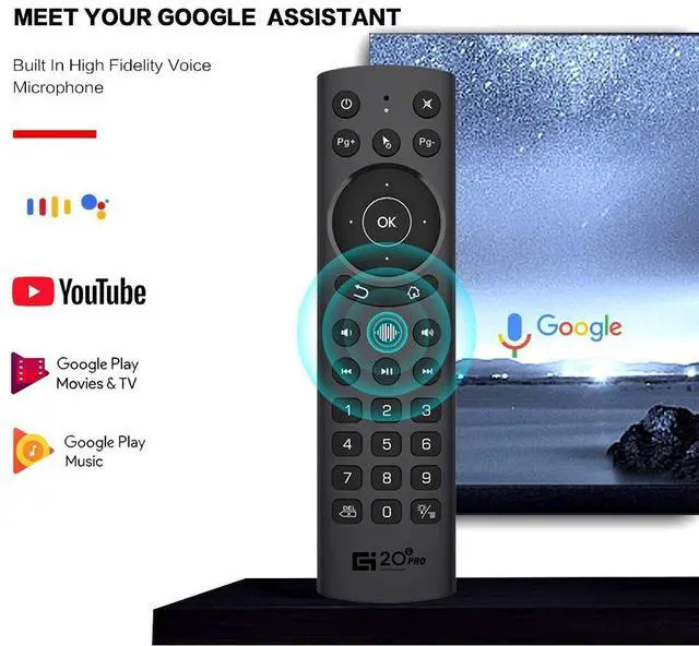 Alt view image 2 of 7 - Backlit Voice Remote Control,USB Wireless Voice Control Sensing 2.4G Air Remote Mouse with IR Learning for PC,Projector,Smart TV,Android TV Box,Nvidia Shield(G20S Pro)