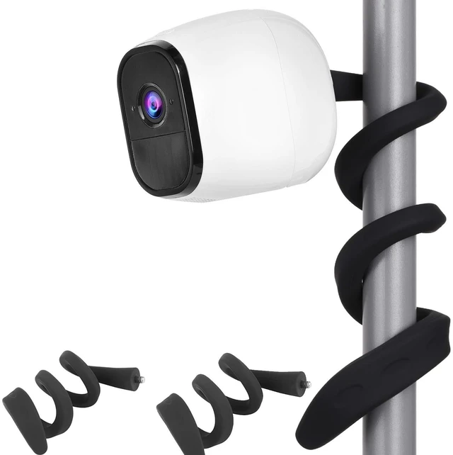 Main image of 2 Pack Flexible Twist Mount Compatible with Arlo Pro 4,Pro 3,Pro 5S,Pro 6,Pro 2,Arlo Ultra/Pro/Go,Essential Spotlight,Wall Mount Bracket,Attach Your Camera Wherever You Like Without Any Tools-Black