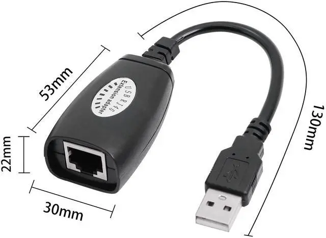 Alt view image 3 of 6 - Vszerda USB to Ethernet Extender Adapter USB Over RJ45 Ethernet Connector for Cat6/5/5e Extension Cable Adapter up to 165ft (50M)