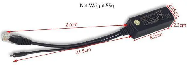 Alt view image 6 of 7 - for Raspberry Pi PoE Splitter 5V [2-Pack] - Active PoE to Micro USB Adapter, IEEE 802.3af Compliant, for Tablets, Dropcam and Raspberry Pi 2/3, and More