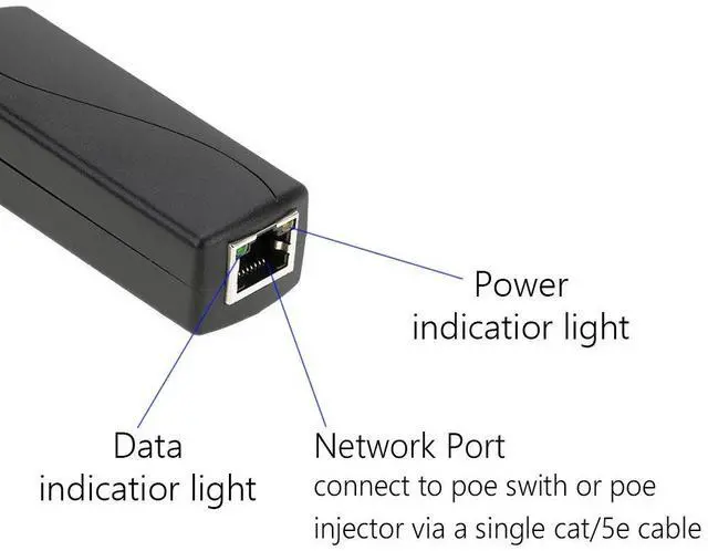Alt view image 2 of 6 - 2-Pack Active 12V PoE Splitter Adapter, Plug 5.5mm x 2.5mm, IEEE 802.3af Compliant 10/100Mbps, for IP Camera AP Voip Phone and More