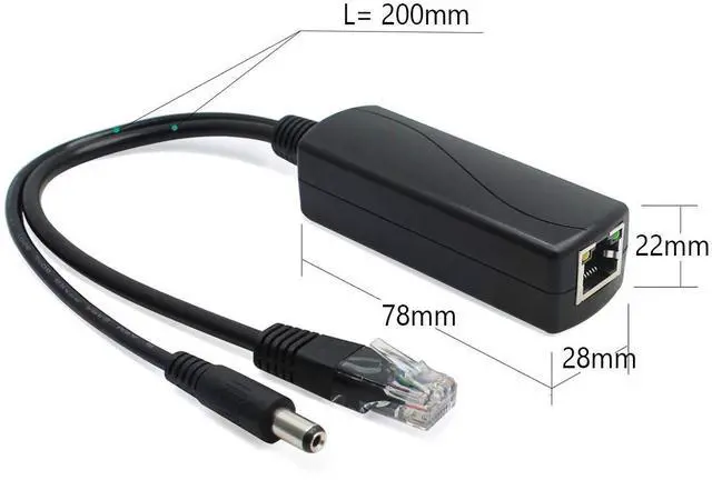 Alt view image 3 of 6 - 2-Pack Gigabit PoE Splitter, 48V to 12V 2A Ethernet Adapter, for Security Camera, AP, Voip and More, AV-PS12-G