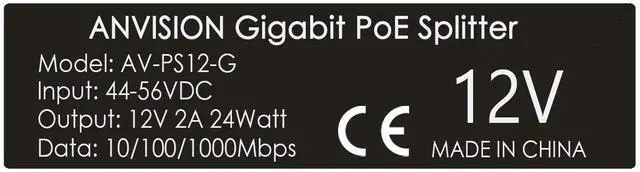Alt view image 6 of 6 - 2-Pack Gigabit PoE Splitter, 48V to 12V 2A Ethernet Adapter, for Security Camera, AP, Voip and More, AV-PS12-G