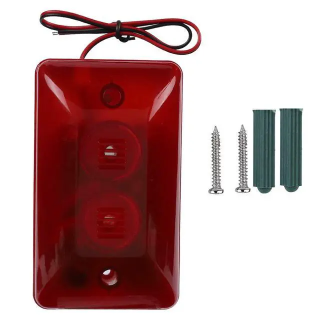 Alt view image 6 of 6 - DC 12V 15W 120dB Wired Strobe Siren,Sound and Light Alarm System,Sound Alarm Siren Strobe Flashing Red Light for Home Security