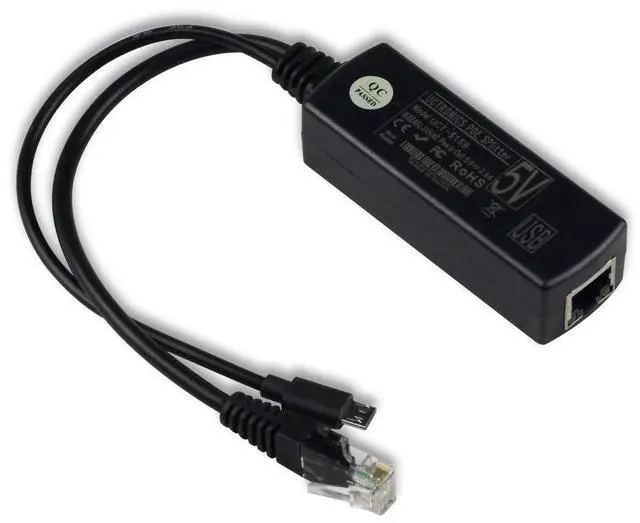 Main image of KEHIPI IEEE 802.3af Micro USB Active PoE Splitter Power Over Ethernet 48V to 5V 2.4A for Tablets, Dropcam or Raspberry Pi 2/3B+ (48V to 5V 2.4A)