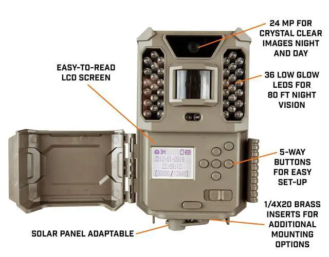 Alt view image 2 of 6 - Prime Low Glow Trail Camera - 24MP Image Quality, 1080p HD Video, Advanced Sensor Technology for Clear Nighttime Captures, Brown