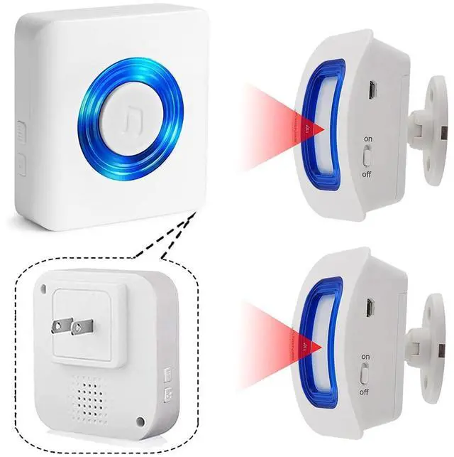 Main image of Wireless Indoor Motion Sensor Alarm, Bed Alarm and Fall Prevention for Elderly / Dementia Patients /Kids (2 Motion Detector +1 Receiver)