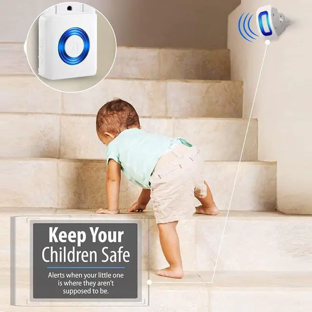 Alt view image 3 of 6 - Wireless Indoor Motion Sensor Alarm, Bed Alarm and Fall Prevention for Elderly / Dementia Patients /Kids (2 Motion Detector +1 Receiver)