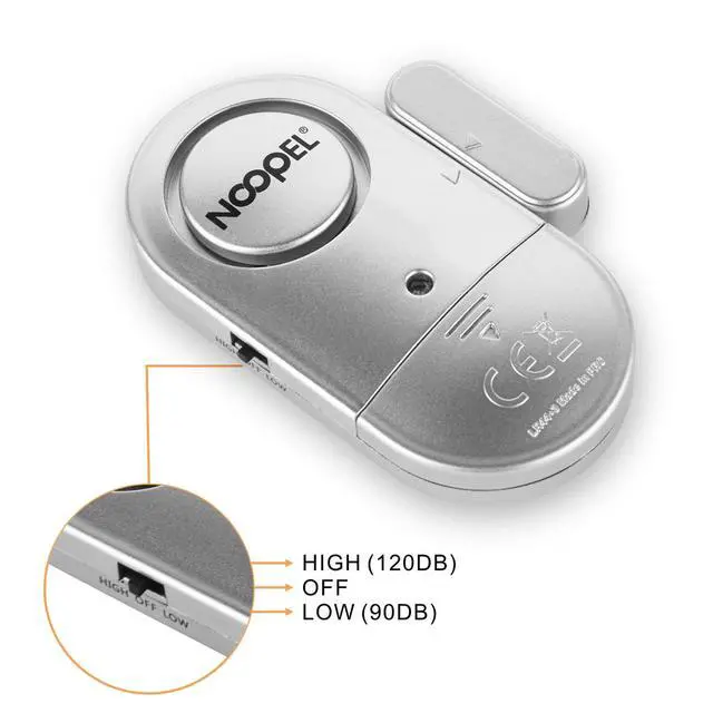 Alt view image 3 of 7 - Door Alarms When Opened 2 Pack, New Version with Two Volume Levels, Window Alarm Sensors for Kids Safety Burglar Intruder Entry Alert, DIY Home Security, Battery Operated