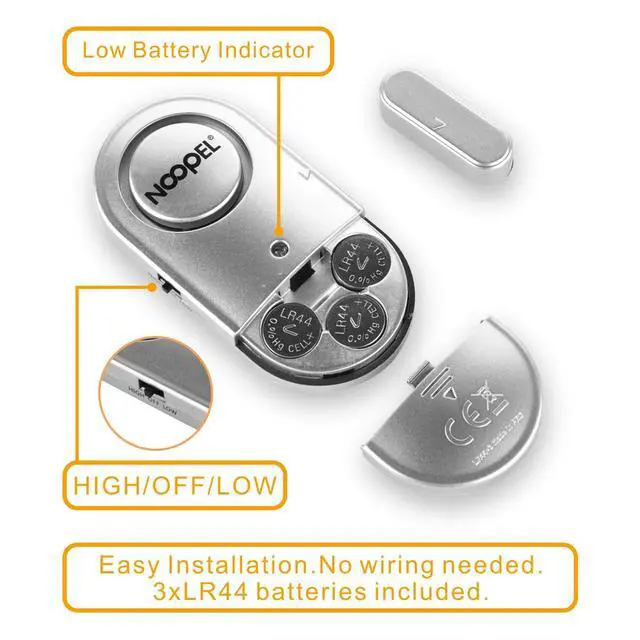 Alt view image 4 of 7 - Door Alarms When Opened 2 Pack, New Version with Two Volume Levels, Window Alarm Sensors for Kids Safety Burglar Intruder Entry Alert, DIY Home Security, Battery Operated