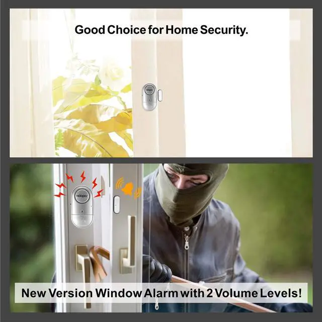 Alt view image 7 of 7 - Door Alarms When Opened 2 Pack, New Version with Two Volume Levels, Window Alarm Sensors for Kids Safety Burglar Intruder Entry Alert, DIY Home Security, Battery Operated