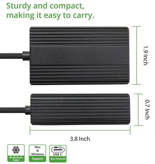 Alt view image 3 of 4 - Vszerda USB-C Type C 3.1 2.5 Gigabit Ethernet Adapter LAN RJ-45 10/100/1000/2500 (SD-ADA24064)