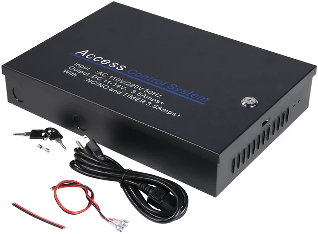 Main image of UHPPOTE Access Control Power Supply Box 12V Output for Wiegand Board Panel | Input Voltage 110VAC, Lockable Metal Cabinet Enclosure