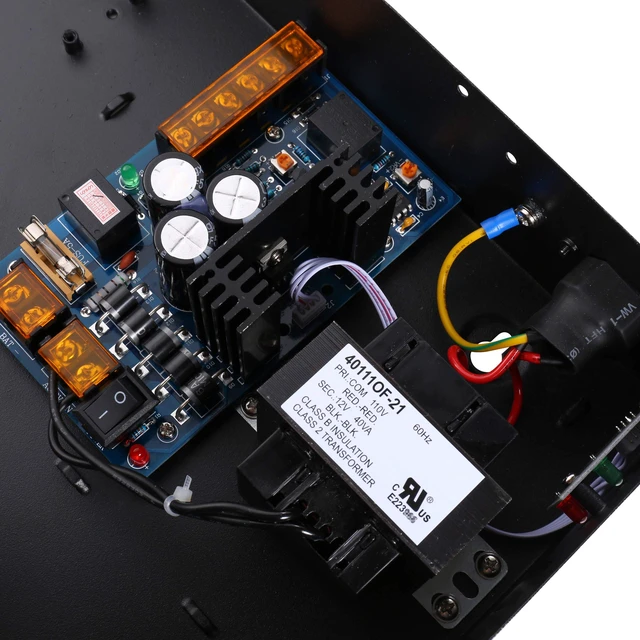 Alt view image 6 of 7 - UHPPOTE Access Control Power Supply Box 12V Output for Wiegand Board Panel | Input Voltage 110VAC, Lockable Metal Cabinet Enclosure