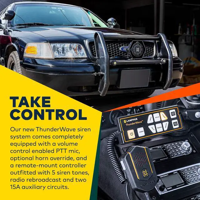 Alt view image 5 of 7 - ThunderWave 100W Police Siren Speaker PA System Kit for Truck Cars | 2 x 15A Switch, Hands-Free Air Horn, Radio Broadcast, Remote Control, For Emergency Vehicle Pickup Truck UTV POV