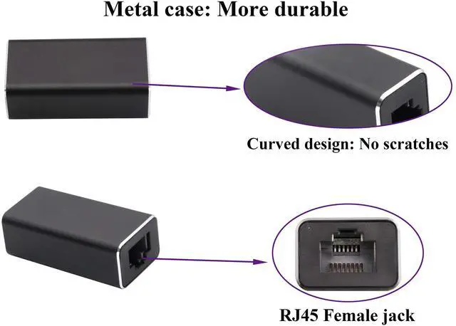Alt view image 3 of 7 - BUCIER RJ45 Coupler, Metal Shell RJ45 Female to Female Ethernet Extension, LAN Connector Inline Network Connectors for Cat7/Cat6/Cat5e/Cat5 Ethernet Cable (2 Pack)