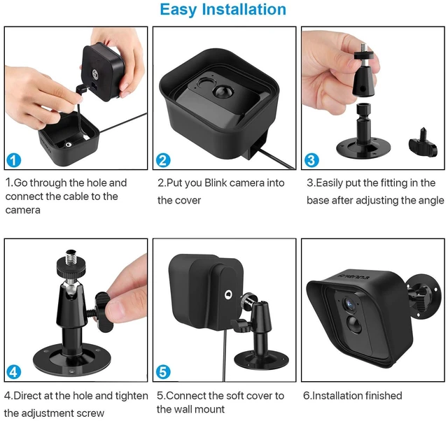 Alt view image 5 of 7 - 3 Pack Blink XT/XT 2 Camera Mount, 360 Degree Adjustable Wall Bracket | Silicone Protective Cover, Weather-resistant for Indoor & Outdoor Use, Easy Install, Secure Setup, Home Security System