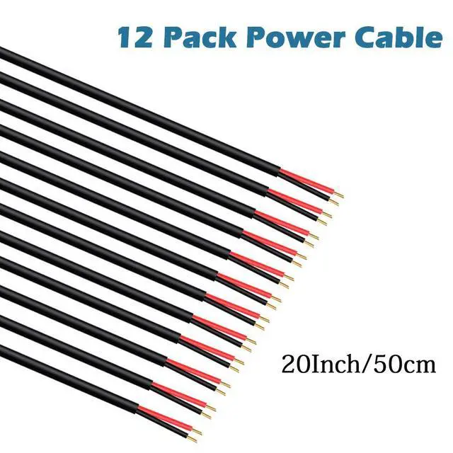 Alt view image 3 of 5 - 12 Pack DC Power Cable 12v DC Power Plug Cord Male Connectors 2.1mm x 5.5mm DC Pigtail Adapter Barrel Jack Socket Wire for CCTV Security Camera,DVR,Car Rearview Monitor System Video,LED Strip Light