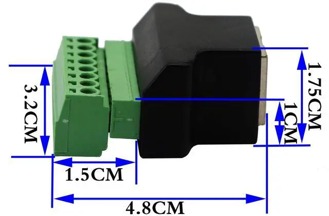 Alt view image 2 of 7 - Vszerda RJ45 Female Plug to 8P 8C Female Bolt Screw Type terminals Ethernet Net Network Plug Cable for AV CCTV UTP DVR Cat5 Cat5e Cat6 Cat7 in-Line Coupler 300V 8A(2 Pack/F)