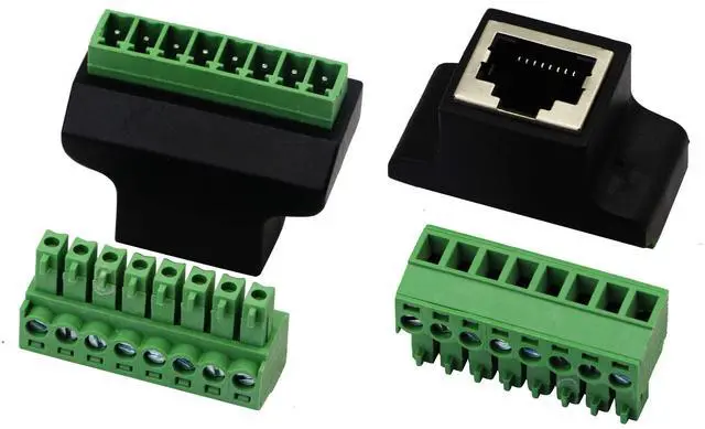 Alt view image 3 of 7 - Vszerda RJ45 Female Plug to 8P 8C Female Bolt Screw Type terminals Ethernet Net Network Plug Cable for AV CCTV UTP DVR Cat5 Cat5e Cat6 Cat7 in-Line Coupler 300V 8A(2 Pack/F)