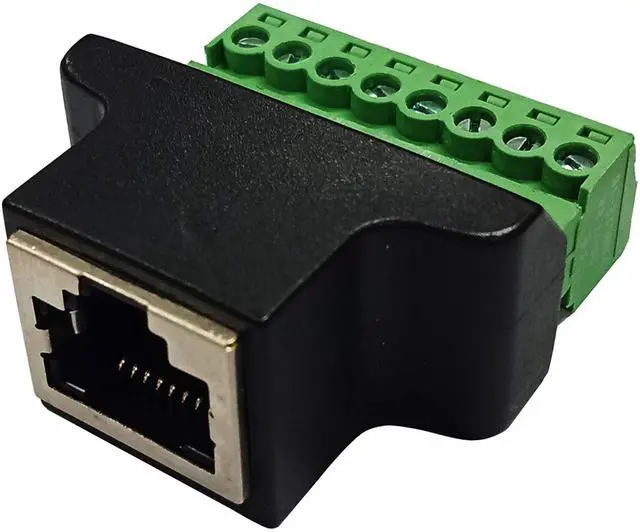 Alt view image 5 of 7 - Vszerda RJ45 Female Plug to 8P 8C Female Bolt Screw Type terminals Ethernet Net Network Plug Cable for AV CCTV UTP DVR Cat5 Cat5e Cat6 Cat7 in-Line Coupler 300V 8A(2 Pack/F)