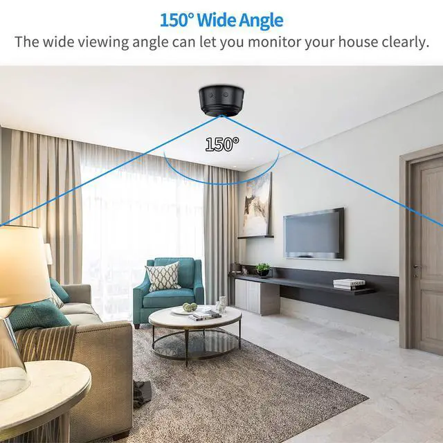 Alt view image 2 of 7 - Small Camera for Spying Room Camera Secret Mini Spy Hidden House Small Nanny Cam with Phone App Video Recording Live Feed Night Vision Pet Baby Monitor