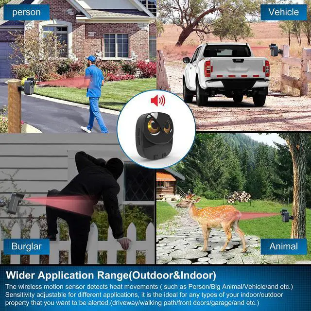 Alt view image 2 of 7 - Driveway Alarm- 1/2 Mile Long Range Wireless Driveway Alarm Outdoor Weather Resistant Motion Sensor&Detector-DIY Security Alert-Monitor&Protect Outdoor/Indoor Property - 1 Receiver and 2 Sensors