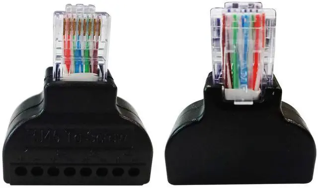 Alt view image 5 of 7 - Vszerda RJ45 Male Plug to 8P 8C Female Bolt Screw Type terminals Ethernet Gold Plated Net Network Plug Cable AV CCTV UTP Cat5 Cat6 Cat7 Connectors (1 Pack)