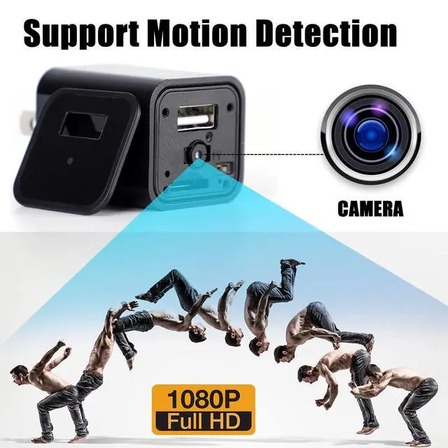 Alt view image 4 of 6 - Hidden Camera Charger, Mini Full HD 1080P Spy Camera Charger, Nanny Cam with 32GB Micro SD Card, Indoor Security Camera Baby Monitor Surveillance