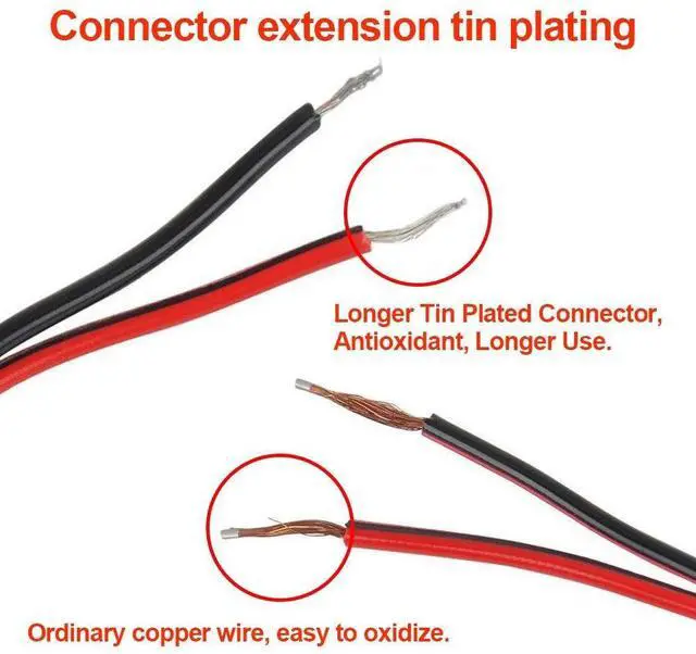 Alt view image 4 of 7 - 12V 5A DC Pigtail Power Cord (Real 18AWG), w/Male Female Barrel Plug Connector Cable for CCTV Security Camera - 10 Pairs of 5.5mm x 2.1mm Power Adapter Connectors