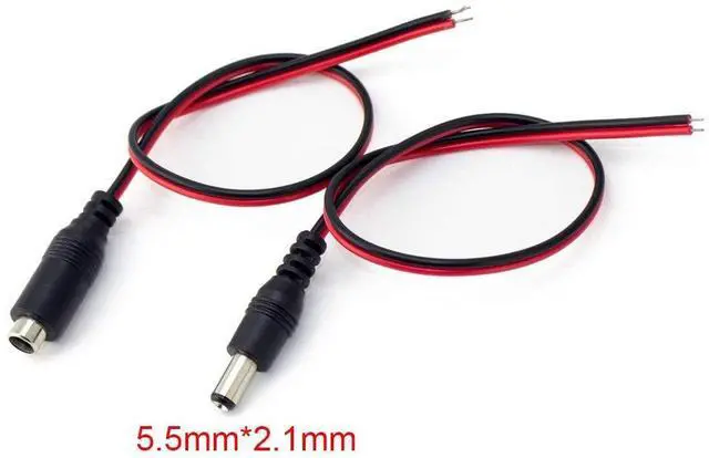 Alt view image 5 of 7 - 12V 5A DC Pigtail Power Cord (Real 18AWG), w/Male Female Barrel Plug Connector Cable for CCTV Security Camera - 10 Pairs of 5.5mm x 2.1mm Power Adapter Connectors