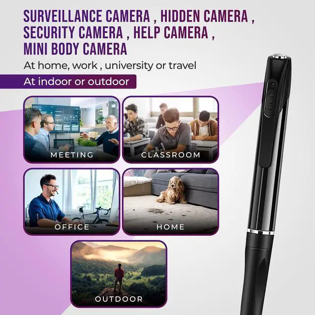 Alt view image 4 of 7 - Spy Pen Cameras with Audio and Video Recording Pen - Mini Spy Camera Pen Camera - Spy Cam Hidden Camera Pen - Mini Body Camera Pen Recorder - Spy Cameras Nanny Cam 1080p Pocket Camera Spy Gear