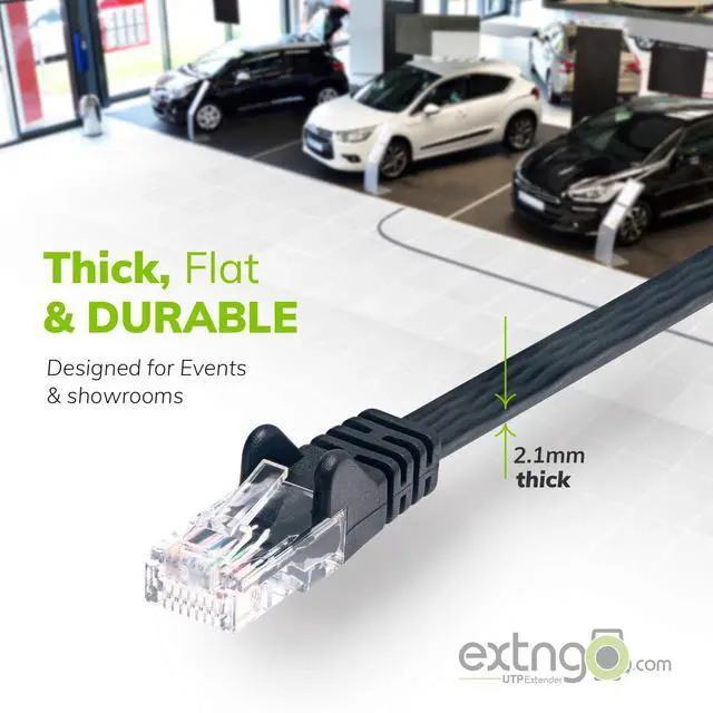 Alt view image 4 of 6 - Retractable CAT6 Ethernet Cable Extender 33 ft Flat Portable Network Cable with RJ45 Male-Female connectors, 1 Gbps Speed, UTP Reel