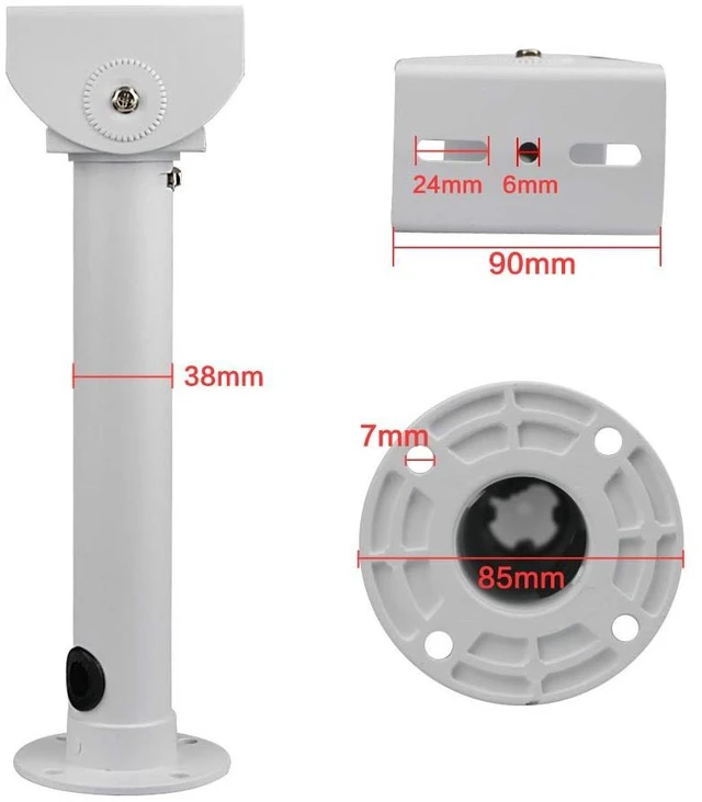 Alt view image 2 of 7 - compcctv Universal Camera Wall Mounting Bracket, Aluminum, Beige, 11.6in, Wall & Ceiling Mount, Tilt 180, Swivel 45