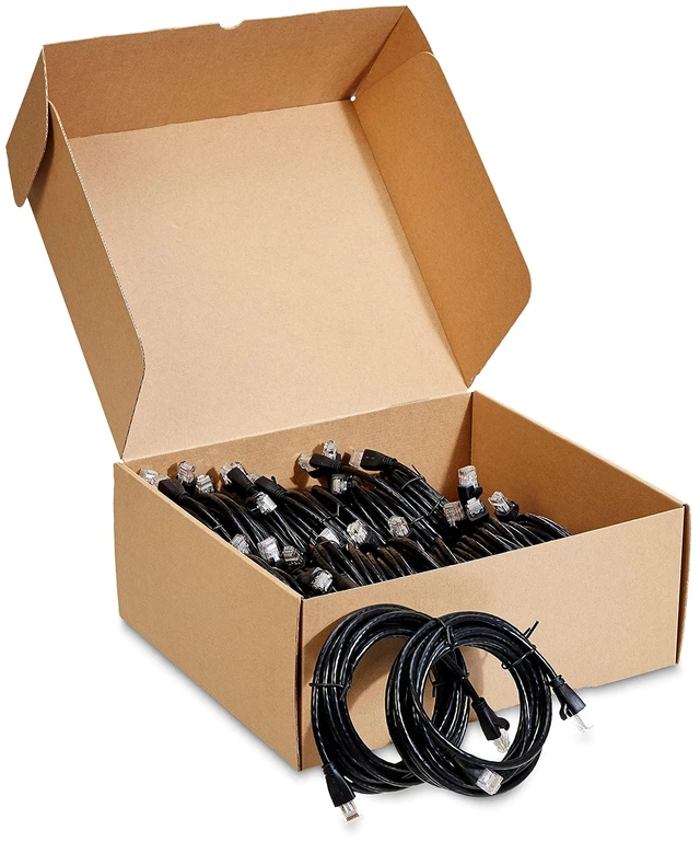 Alt view image 5 of 5 - Amazon Basics RJ45 Cat-6 Ethernet Patch Cable, Snagless, Gold-Plated Connectors, 10 Feet, Black, 24-Pack