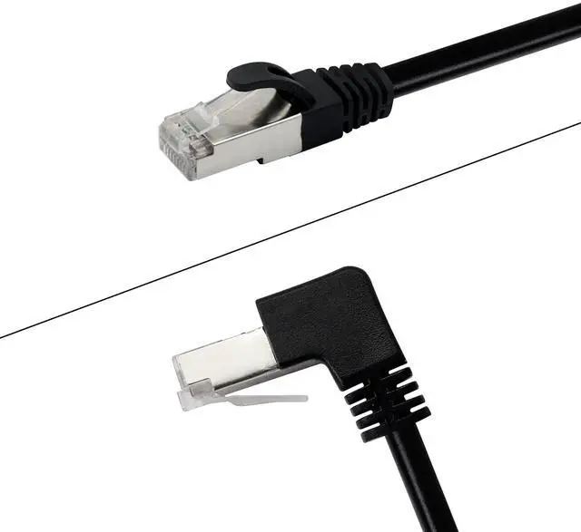 Alt view image 7 of 7 - BUCIER Cat6 Ethernet Cable 1.5 ft,90 Degree RJ45 Male to RJ45 Male Internet Extension Cable for PC, Router, Modem, Printer, Xbox, PS4(Angle Up)