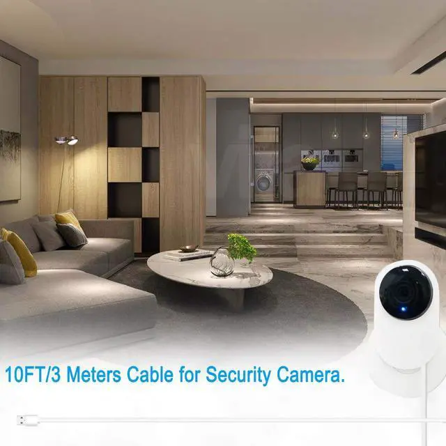 Alt view image 4 of 6 - 2PCS 10FT USB Power Extension Cord Compatible with Wyze-Cam, WyzeCam Pan,Yi Cam,YI Dome Home Camera,Oculus Go,Kasa,Nest Cam,Netvue,Blink,Furbo Dog,Security Surveillance Camera Charging Cable