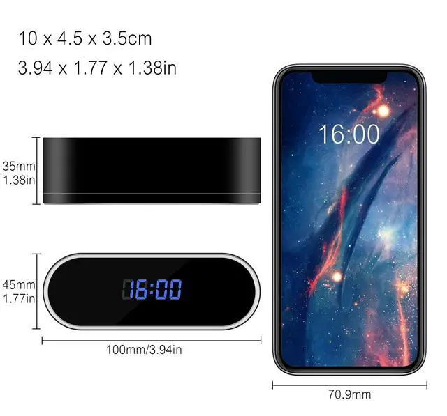 Alt view image 4 of 7 - WiFi Security Camera Hidden Camera Clock 1080P Spy Clock Camera with Night Vision/Motion Detection Wireless Nanny Cam Secret Cameras for Home Office Surveillance No Audio