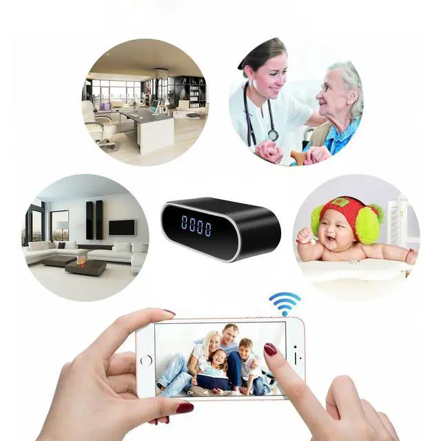 Alt view image 5 of 7 - WiFi Security Camera Hidden Camera Clock 1080P Spy Clock Camera with Night Vision/Motion Detection Wireless Nanny Cam Secret Cameras for Home Office Surveillance No Audio