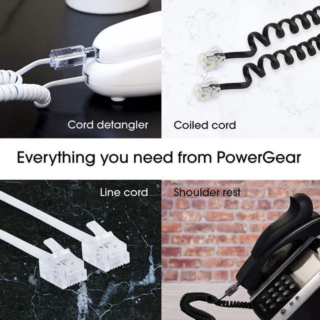 Alt view image 7 of 7 - Coiled Telephone Cord, 4 Feet Coiled, 25 Feet Uncoiled, Phone Cord works with All Corded Landline Phones, For Use in Home or Office, Black, 76139